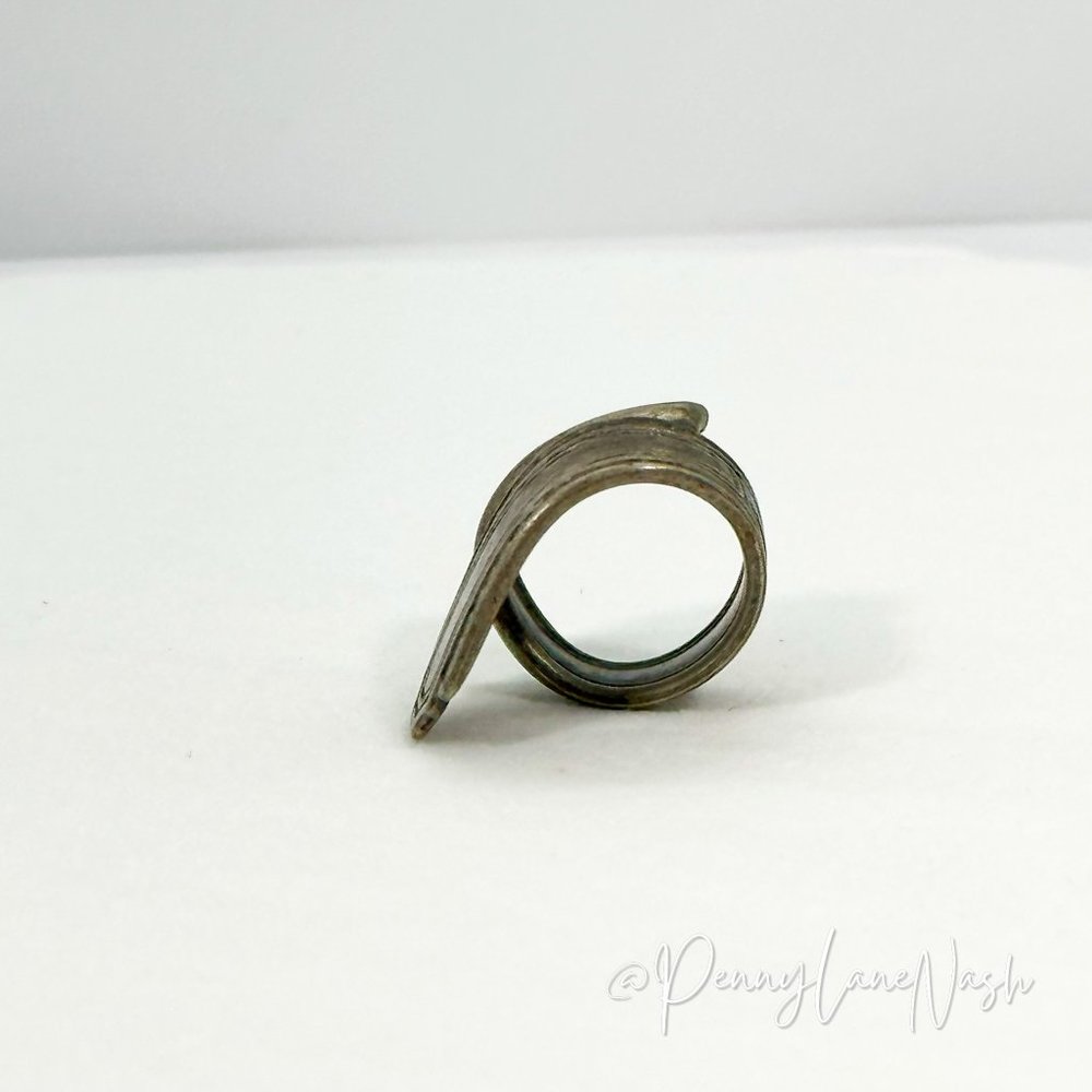 Vintage Silver Bent Spoon Bypass Ring - Picture 8 of 8